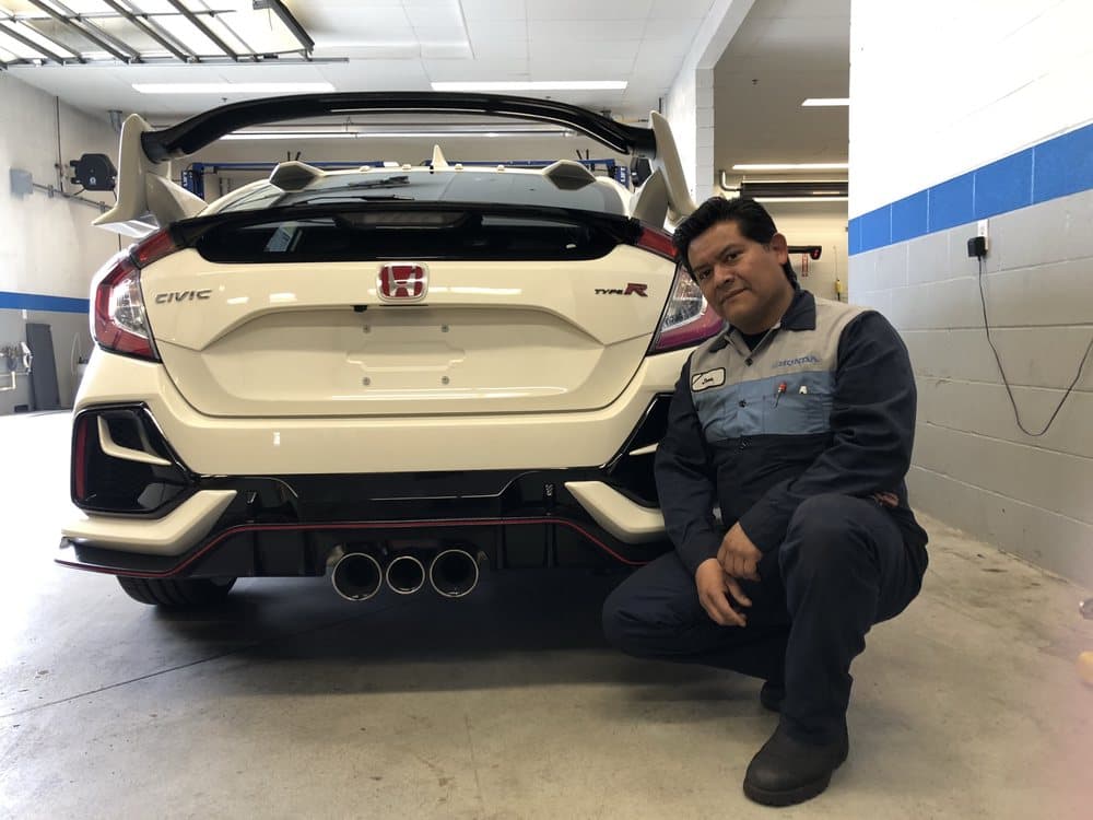 José Camacho with a Honda Civic Type R at American & Import Automotive